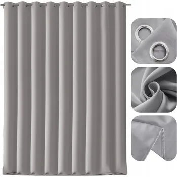 Obraz HOTOVÝ ZÁVĚS HLADKÝ 400x250 CM S KOLEČKY ŠIROKÝ MATNÝ ŠEDÝ