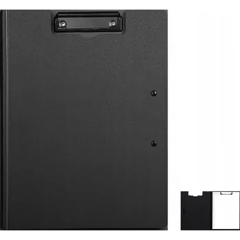 Složka A4/A3 s dvojitým klipem, vertikální, s podložkou na psaní, černá