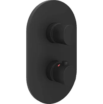 Vodovodní baterie RAVAK Baterie Ravak Chrome II podomítková, termostatická 2-cestná, bez tělesa, černá, X070467 X070467