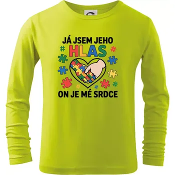 Chlapecké tričko Podané ruce - Já jsem jeho hlas - Triko dětské Long Sleeve - 122 cm/6 let ( Limetková )