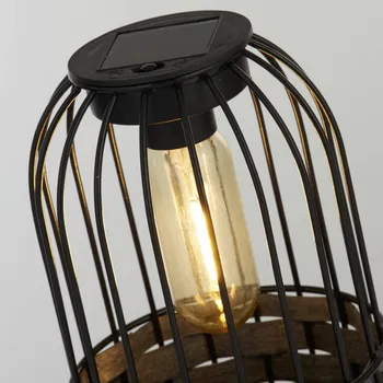 Venkovní osvětlení Searchlight Solární LED terasové svítidlo Tahoa, 26 cm, šedé, ratan, IP44 šedá, černá 1 x 0,06 W LED - Doprava zdarma