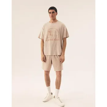 Pánské pyžamo Pánské pyžamo Core 42604 02X Béžová vzor - Henderson béžová-potisk XL