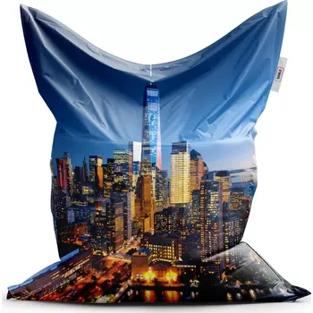 Sedací pytel Sablio Sedací vak Classic Noční mrakodrapy - 200x140 cm