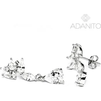 Náušnice Stříbrné visací náušnice se zirkony