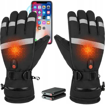 Rukavice 1 PÁR ELEKTRICKÝCH MOTOCYKLOVÝCH RUKAVIC VYHŘÍVANÝCH V ZIMĚ, DOTYKOVÝ DISPLEJ