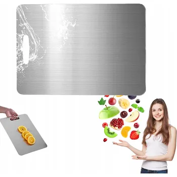 Kuchyňské prkénko OBOUSTRANNÁ KRÁJECÍ DESKA Z NEREZOVÉ OCELI 46X30 CM, SNADNÉ ČIŠTĚNÍ