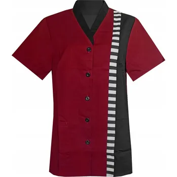 Gastro oděv Dámská kuchařská blůza / halena s krátkým rukávem, velikost 52, BORDÓ 195276