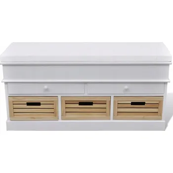Lavice s úložným prostorem VidaXL 100 x 50 x 35 cm bílá