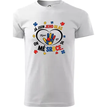 Jsem jeho hlas - Ruka v srdci - Triko extra velké (5-8XL) - 6XL ( Bílá )