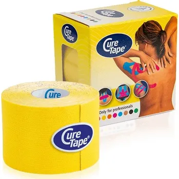 Tejpovací páska Cure Tape Classic - páskové náplasti pro kineziologické tejpování (5cm x 5m) žluté