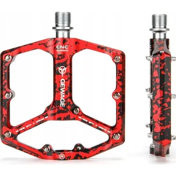 Pedál na kolo Platformové pedály na kolo hliníkové, 3 strojní ložiska Gewage červené