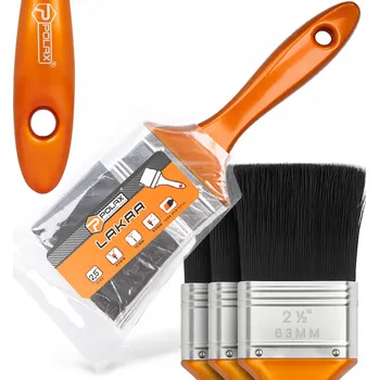 Malířský štětec 3x PLOCHÝ MALÍŘSKÝ ŠTĚTEC 63 mm na Laky, Barvy, Nábytek a Dřevo Z1-P