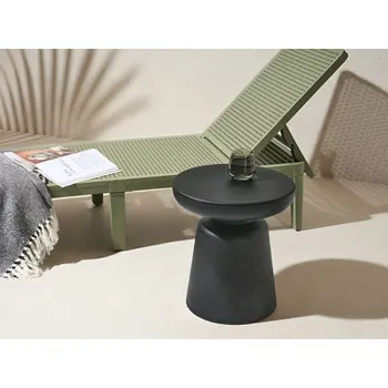 Konferenční stolek Akcentní odkládací stolek černý syntetický materiál ø 31 cm vnitřní i venkovní použití odolný proti rzi voděodolný moderní Beliani