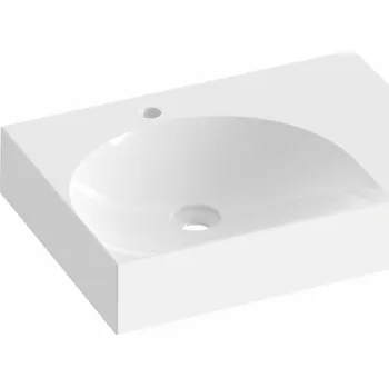 Umyvadlo RAVAK Umyvadlo Ravak Lite 60/45 nábytkové, s otvorem pro baterii, bez přepadu, bílá mat, pravé, XJXP1260000 XJXP1260000