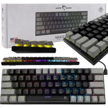 Klávesnice MECHANICKÁ HERNÍ KLÁVESNICE 60% RGB LED podsvícená MALÁ Blue Switch