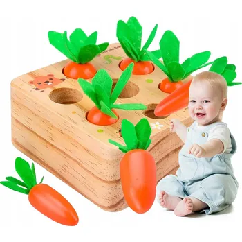 Dřevěná hračka DŘEVĚNÁ DOVEDNOSTNÍ HRA MONTESSORI MRKVE