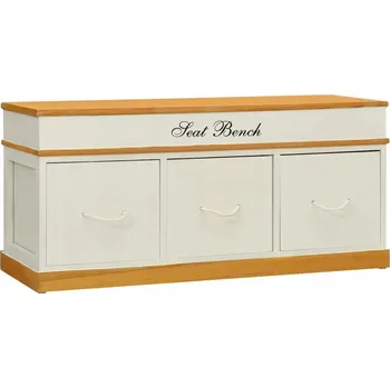 Lavice s úložným prostorem VidaXL 100 x 45 x 35 cm bílá