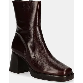 Dámské kozačky Kožené kotníkové boty Jonak BRIGAND CUIR BRILLANT 6001340 burgundské 93X, EUR 41