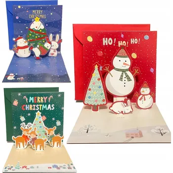 Obraz Vánoční přání 3D vyskakovací (pop-up) - sada 3 ks