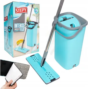 Plochý mop s dvoukbelíkovým vědrem se ždímačem Stepy Intense Flat