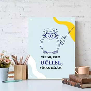 Plechová cedule Sablio Dárková cedulka Věř mi, jsem učitel vím co dělám: 30x40 cm
