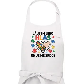 Kuchyňská zástěra Podané ruce - Já jsem jeho hlas - Pánská zástěra na vaření - Univerzální velikost ( Bílá )