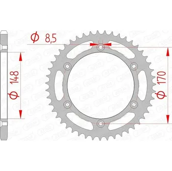 Nářadí na motocykly Ocelová standardní zadní řetězová kola AFAM 14501 - 520 14501-48