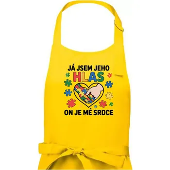 Kuchyňská zástěra Podané ruce - Já jsem jeho hlas - Dámská zástěra na vaření - Univerzální velikost ( Žlutá )