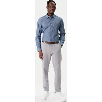 Pánská košile Calvin Klein Jeans Košile Chambray Classic LV04RF109G Tmavomodrá Regular Fit XS