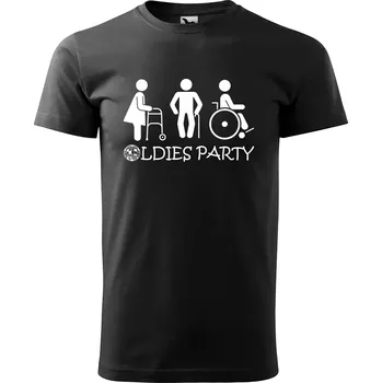 Pánské tričko Sablio Tričko s potiskem Oldies party - černé 5XL