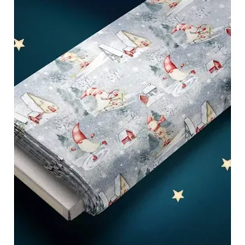 Vánoční bavlněná látka zimní radovánky 1,6/1 m