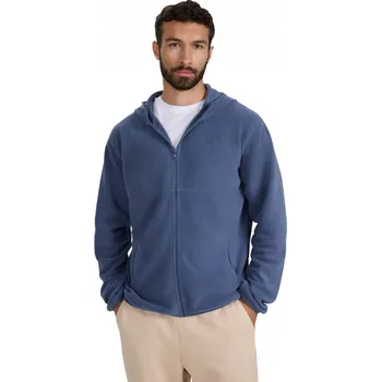 Pánská mikina Fleecová mikina s kapucí klasického střihu - modrá