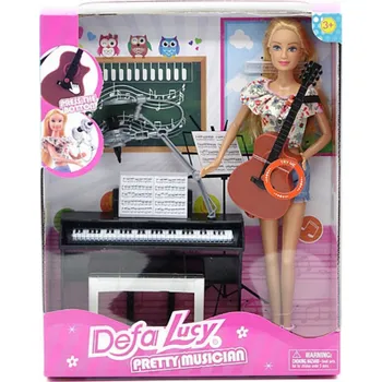 Panenka se sadou hudebních nástrojů