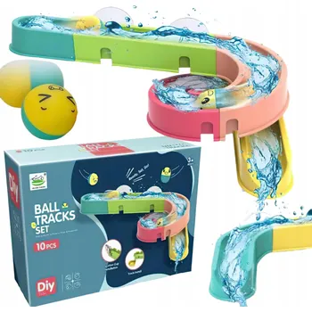 VELKÁ SKLUZAVKA DO KOUPELE DRÁHA HRAČKA DO VANY VODNÍ KULIČKOVÁ SADA DO VODY