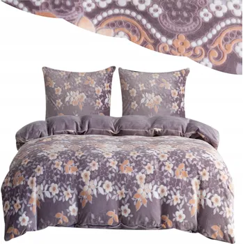 Povlečení Povlečení 200x220 Plyšové Sada Povlečení Květiny Hřejivé Zimní z Mikroplyše