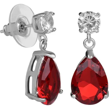 Náušnice Troli Jiskřivé náušnice s červenými krystaly + 2 měsíce na vrácení zboží