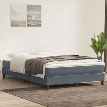 vidaXL Postel Box Spring bez matrace tmavě šedá 140x220 cm samet