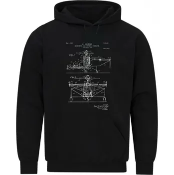Pánská mikina Pánská mikina Helikoptéra Patent I. I. Sikorsky (Velikost: 5XL, Barva: Černá)