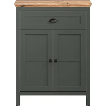 Komoda Komoda do předsíně STANTON (typ 2209-867-04) tmavě zelená/dub Evoke