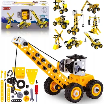 ostatní stavebnice Stavebnice Stroje Stavební vozidla 8v1 Pohyblivé prvky 100 ks