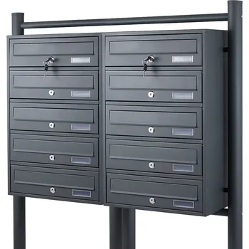 Poštovní schránka Poštovní schránka bytová 2x5 vhozů Grafitová Nerezová ocel na dopisy M15869