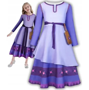 Karnevalový kostým KOSTÝM ASHA PŘÁNÍ ŽIVOT ŠATY KOSTÝM PŘEVLEK PLES KARNEVAL 110 116