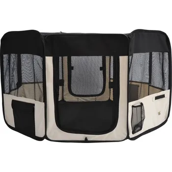 klec pro psa Ohrádka pro psy 114 x 114 x 58 cm | černá