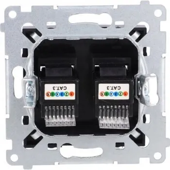 Elektrická zásuvka Telefonní zásuvka nástěnná Kontakt-simon černá