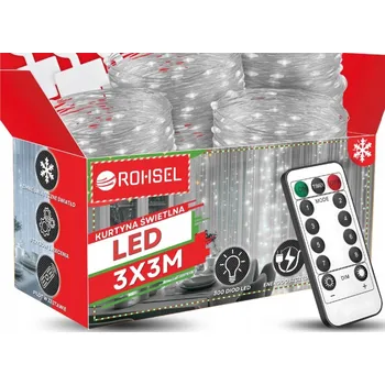 Vánoční dekorace SVĚTELNÝ ZÁVĚS 3x3M LED SVĚTÝLKA X300 VÁNOČNÍ GIRLANDA NA OKNO