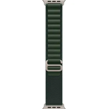 Módní doplněk Apple Watch 49mm Dark Green Alpine Loop - Small - Natural Titanium Finish MXMU3ZM/A