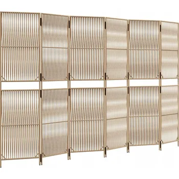 Paraván VidaXL Paraván 6dílný, béžový, polyratan 294 x 180 cm