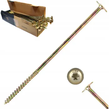 Vrut VRUTY DO DŘEVA 8x280mm 50 Ks TESAŘSKÉ VRUTY TALÍŘOVÉ TORX