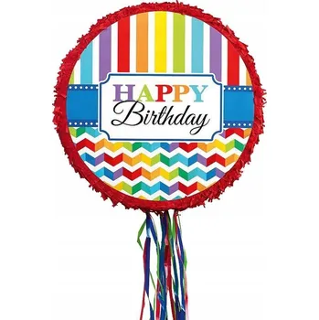 Obraz Piniata Pull Veselé narozeniny, barevná, 45 x 45 x 8.2 cm, Amscan - Narozeniny