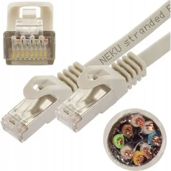 Síťový kabel NEKU Patch kabel S/FTP Cat.7, šedý, 30 m